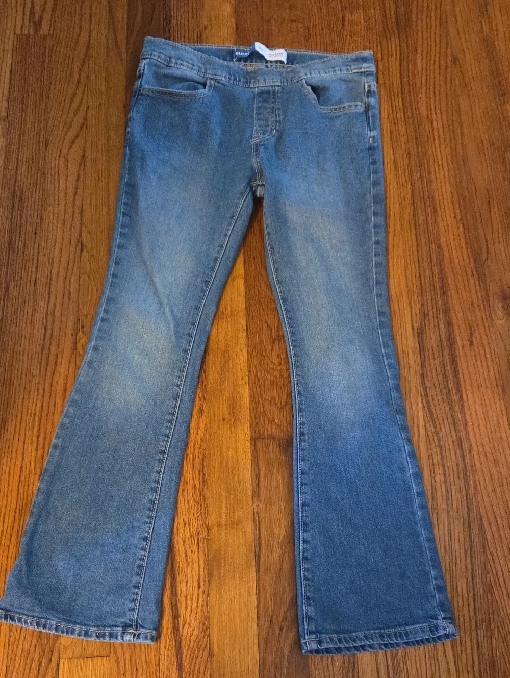 Old Navy Girl’s Boot-cut Jeans Trio - Light Blue, Medium Blue & Black XL (14-16)